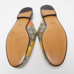 مملوكة مسبقًا Gucci Grey Canvas GG Floor Print Princetown Mules Size 40