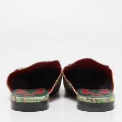 مملوكة مسبقًا Gucci Grey Canvas GG Floor Print Princetown Mules Size 40