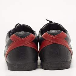 Gucci Black Guccissima Leather Web Ace Sneakers Size 37
