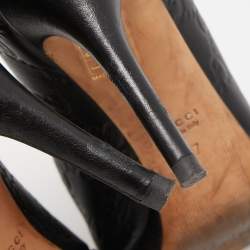 Pre Owned Gucci Black Guccissima Leather New Hollywood Pumps Size 37