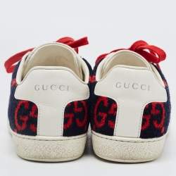 Gucci Tricolor GG Terry Fabric and Leather Ace Sneakers Size 35