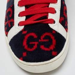 Gucci Tricolor GG Terry Fabric and Leather Ace Sneakers Size 35