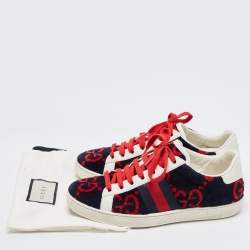 Gucci Tricolor GG Terry Fabric and Leather Ace Sneakers Size 35
