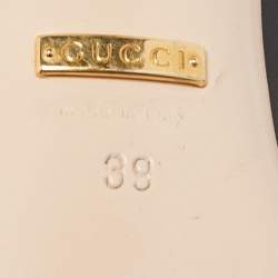 Pre Owned Gucci Black Leather Sylvie Web Buckle Mary Jane Pointed Toe Pumps Size 39