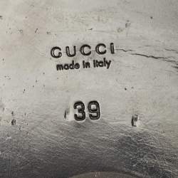 Pre Owned Gucci Yellow Leather Double G Thong Flats Size 39