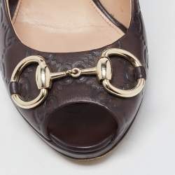 Gucci Dark Brown Guccissima Leather New Hollywood Pumps Size 37