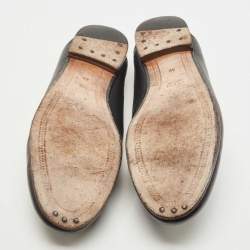 Pre Owned Gucci Black Leather Horsebit Brixton Loafers Size 39