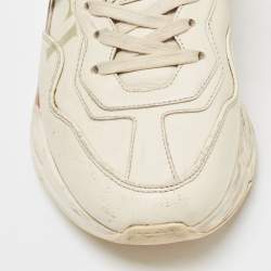 Gucci Cream Leather Rhyton Sneakers Size 38.5