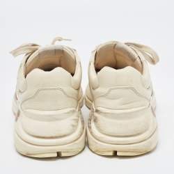 Gucci Cream Leather Rhyton Sneakers Size 38.5