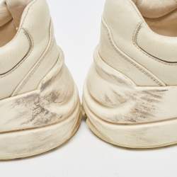 Gucci Cream Leather Rhyton Sneakers Size 38.5