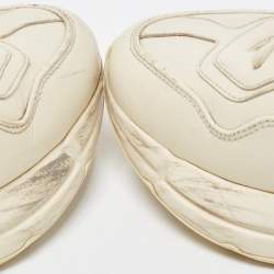 Gucci Cream Leather Rhyton Sneakers Size 38.5