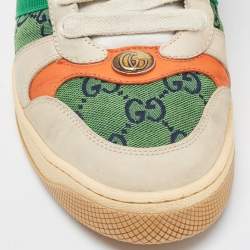 Gucci Multicolor Nubuck and Canvas Screener Sneakers Size 39