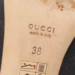 Gucci Black GG Canvas Interlocking G Buckle Open Toe Pumps Size 38