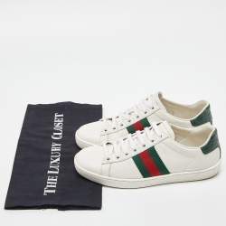 Gucci White Leather Ace Sneakers Size 35
