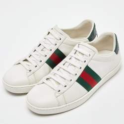 Gucci White Leather Ace Sneakers Size 35