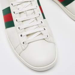 Gucci White Leather Ace Sneakers Size 35