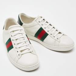 Gucci White Leather Ace Sneakers Size 35