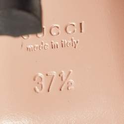 Pre Owned Gucci Black Leather Platform Round Toe Pumps Size 37.5