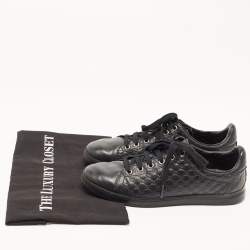 Gucci Black Microguccissima Leather Low Top Sneakers Size 35.5