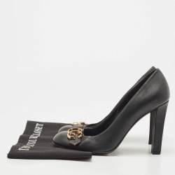 مملوكة مسبقًا Gucci Black Leather GG Interlocking Pumps Size 38.5