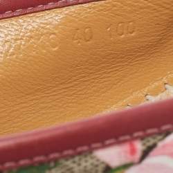 Pre Owned Gucci Brown/Beige GG Floral Print Supreme Canvas Espadrille Flats Size 40