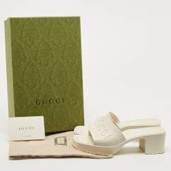 Gucci White Rubber Slide Sandals Size 36