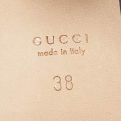 Gucci Black Leather Horsebit Ankle Strap Open Toe Block Heel Sandals Size 38