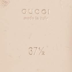 Gucci White Leather Princetown Horsebit Flat Mules Size 37.5
