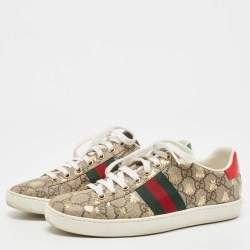 Gucci Grey GG Canvas Ace Low Top Sneakers Size 36.5