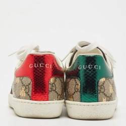 Gucci Grey GG Canvas Ace Low Top Sneakers Size 36.5