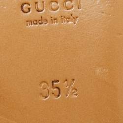 Pre Owned Gucci White Leather Princetown Horsebit Mule Sandals Size 35.5