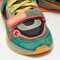 Gucci Multicolor Mesh and Suede Ultrapace Mid Top Sneakers Size 37