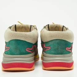 Gucci Multicolor Mesh and Suede Ultrapace Mid Top Sneakers Size 37