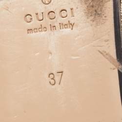 مملوكة مسبقًا Gucci Multicolor Brocade Fabric Horsebit Princetown Mules Size 37