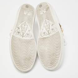 Pre Owned Gucci White Leather Pearl Ace Low Top Sneakers Size 37