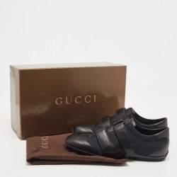 Gucci Black GG Canvas and Leather Velcro Low Top Sneakers Size 37