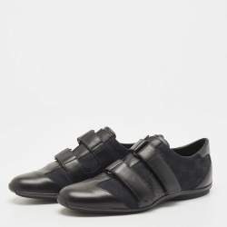 Gucci Black GG Canvas and Leather Velcro Low Top Sneakers Size 37