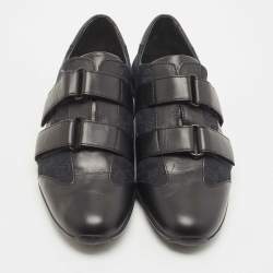 Gucci Black GG Canvas and Leather Velcro Low Top Sneakers Size 37