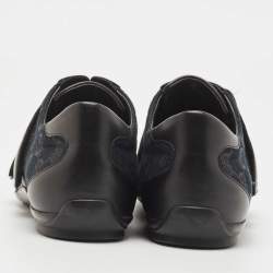 Gucci Black GG Canvas and Leather Velcro Low Top Sneakers Size 37
