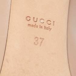 Pre Owned Gucci Beige Leather Pointed Toe Pumps Size 37