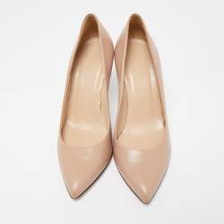Pre Owned Gucci Beige Leather Pointed Toe Pumps Size 37