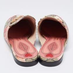 Gucci Multicolor Floral Coated Canvas Princetown Horsebit Flat Mules Size 37.5