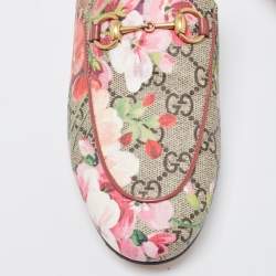 Gucci Multicolor Floral Coated Canvas Princetown Horsebit Flat Mules Size 37.5