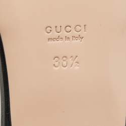 Gucci Black Leather Jolie G Logo Slides Size 38.5 