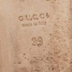 Pre Owned Gucci Black Leather Guccissima Ballet Flats Size 39