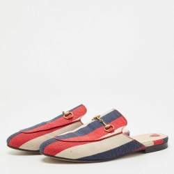 Gucci Multicolor Canvas Princetown Horsebit Mules Size 39.5