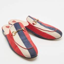 Gucci Multicolor Canvas Princetown Horsebit Mules Size 39.5