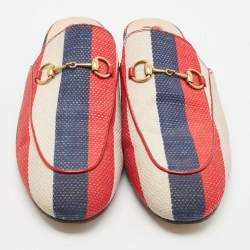 Gucci Multicolor Canvas Princetown Horsebit Mules Size 39.5