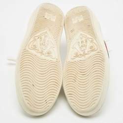 Gucci White Leather Embroidered Bee Ace Sneakers Size 37.5