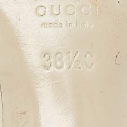 Pre Owned Gucci Cream Leather Hollywood Horsebit Slides Size 38.5